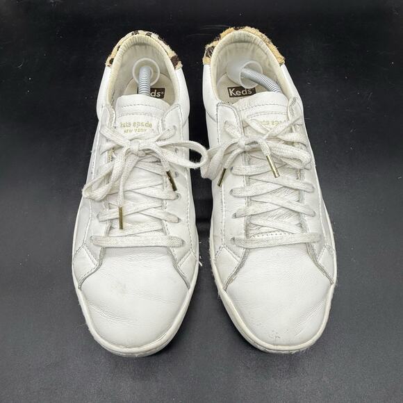 Keds For Kate Spade White Leather Sneakers Womens Size 8 WH61641 - Picture 3 of 8
